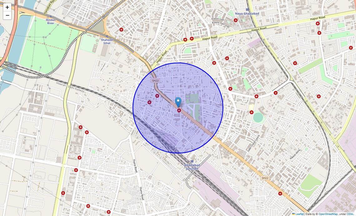 Location Map of NH 91, Ghaziabad