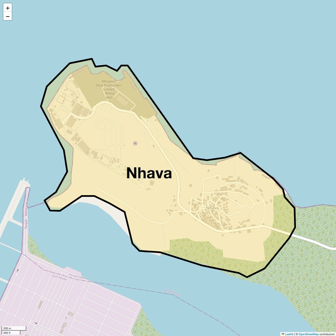 Location Map of Nhava, Navi Mumbai