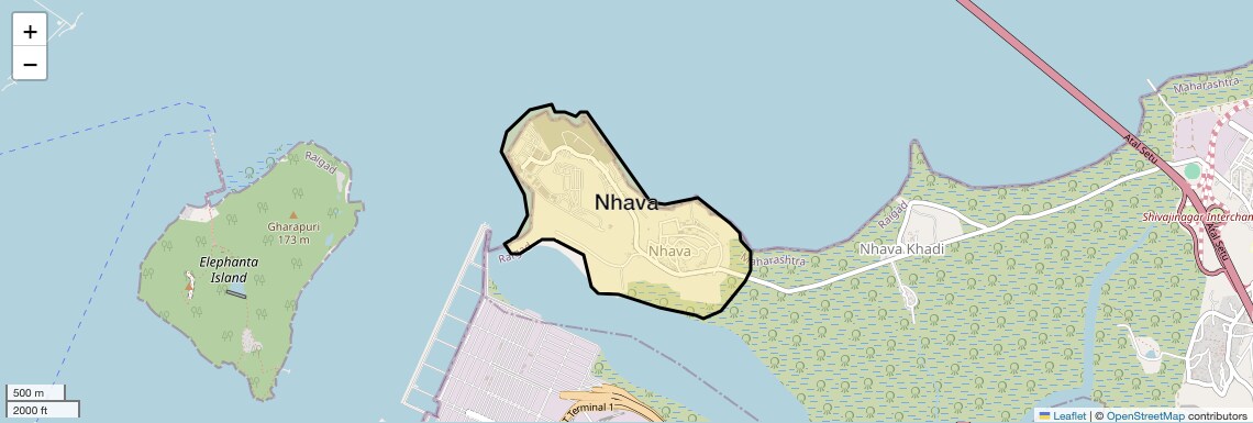 Location Map of Nhava, Navi Mumbai