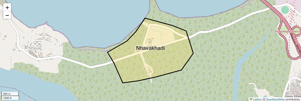 Location Map of Nhavakhadi, Navi Mumbai