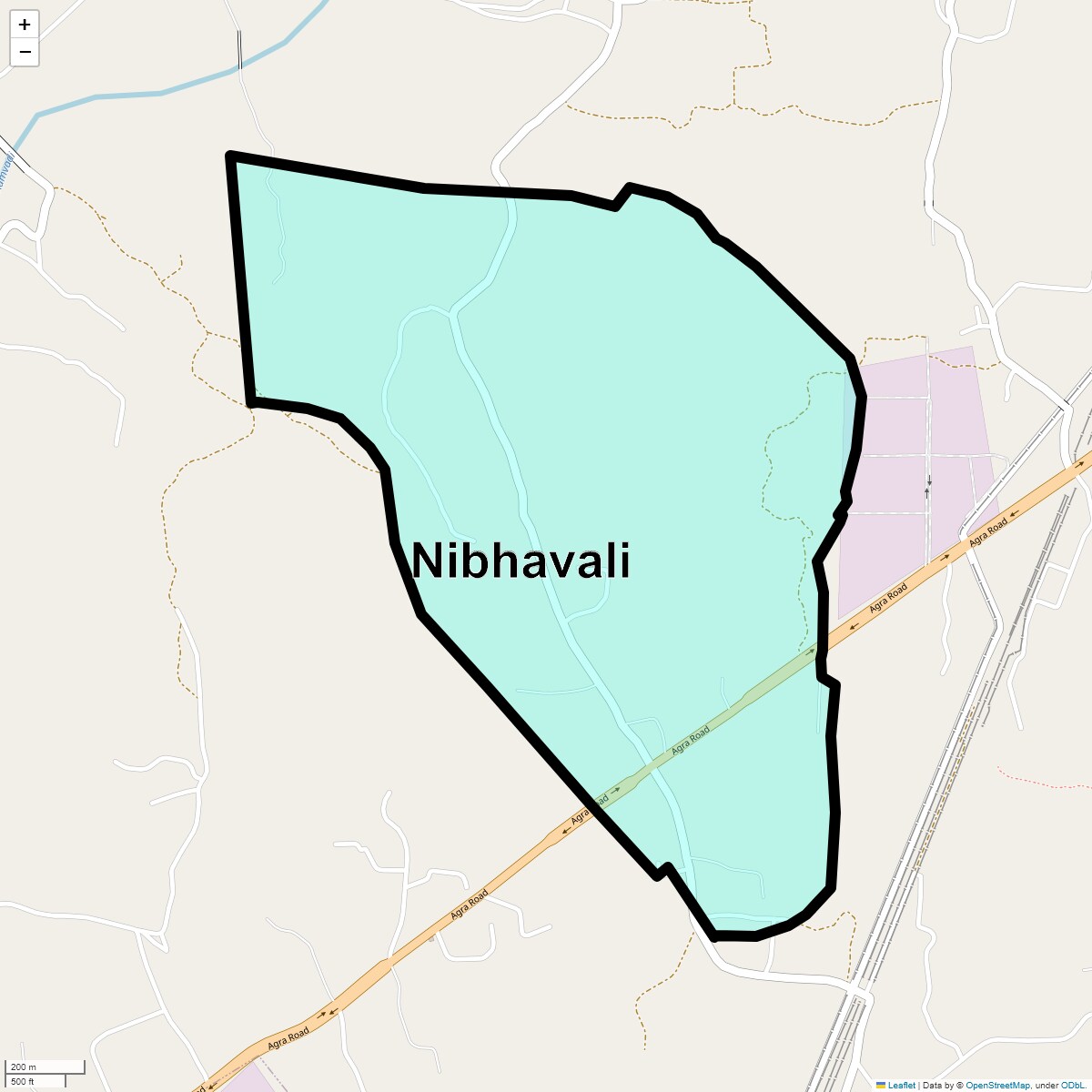 Location Map of Nibhavali, Thane