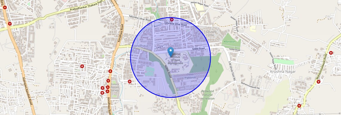 Location Map of NIBM, Pune