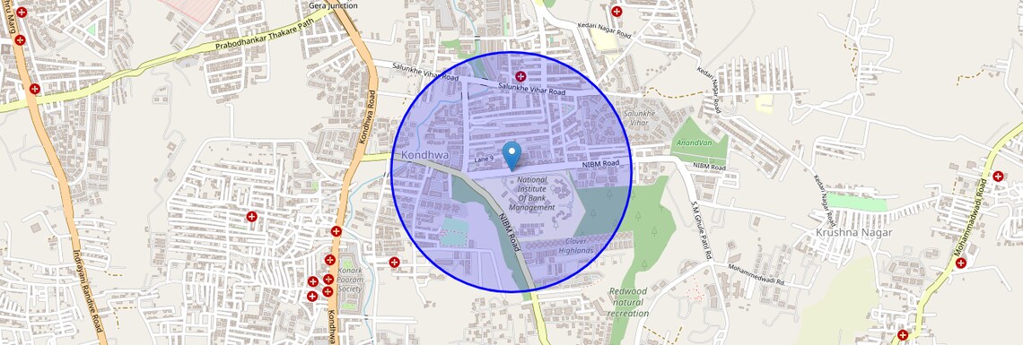 Location Map of NIBM Road, Pune