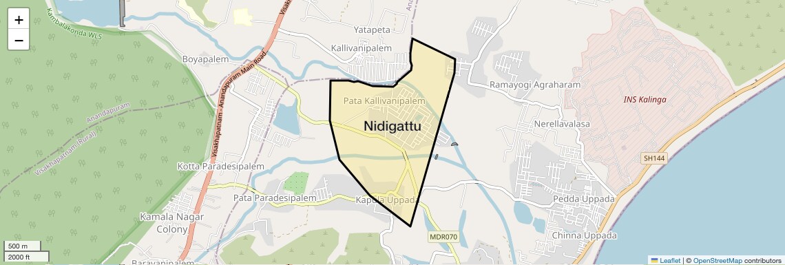 Location Map of Nidigattu, Vizag