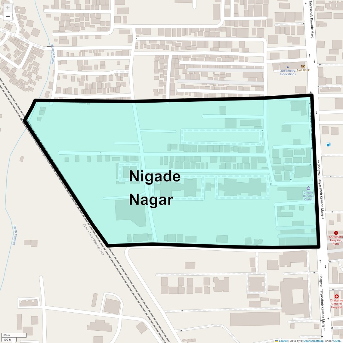 Location Map of Nigade Nagar, Pune