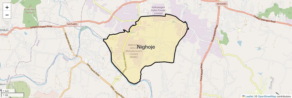 Location Map of Nighoje, Pune