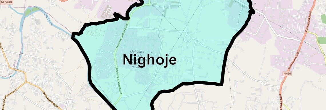 Location Map of Nighoje, Pune