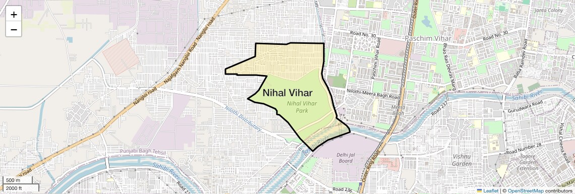 Location Map of Nihal Vihar, Delhi