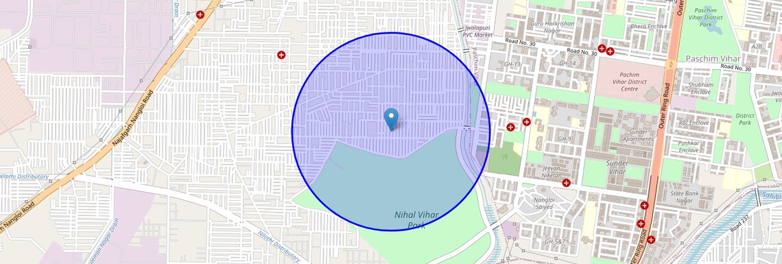 Location Map of Nihal Vihar, Delhi