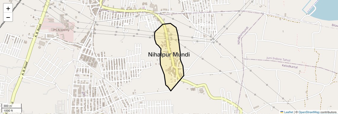 Location Map of Nihalpur Mundi, Indore