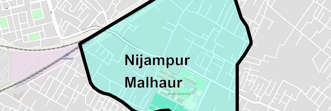 Location Map of Nijampur Malhaur, Lucknow