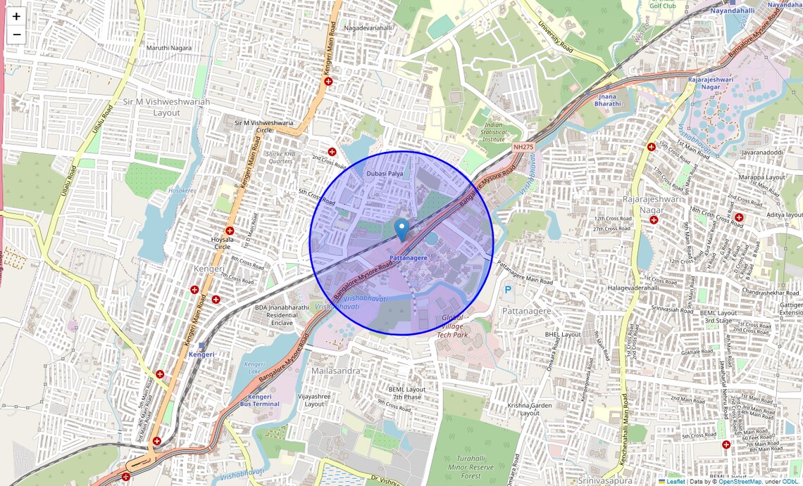 Location Map of Niketan, Bangalore