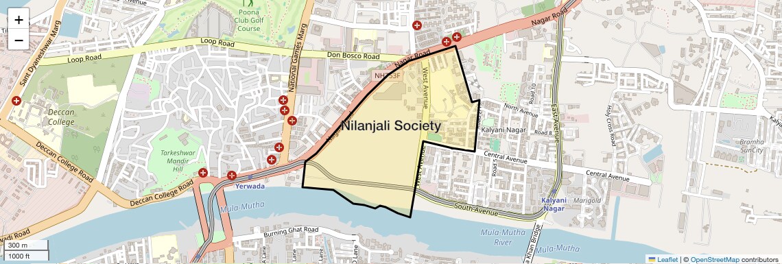 Location Map of Nilanjali Society, Pune