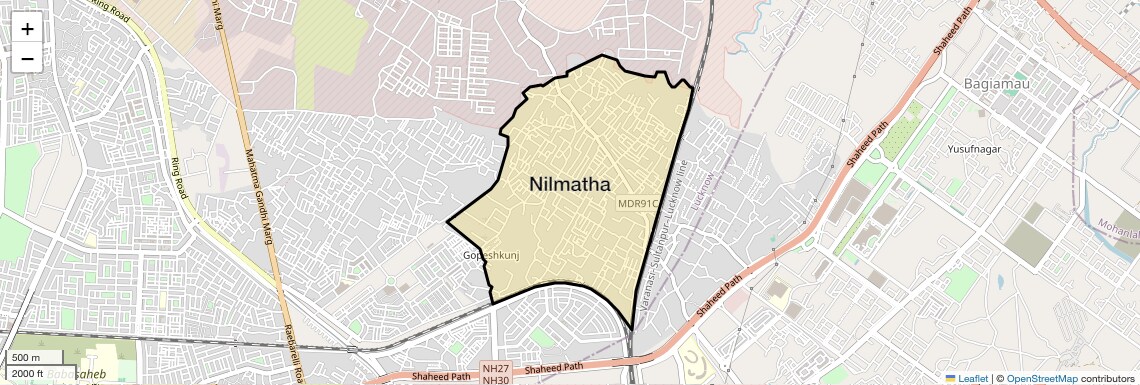 Location Map of Nilmatha, Lucknow