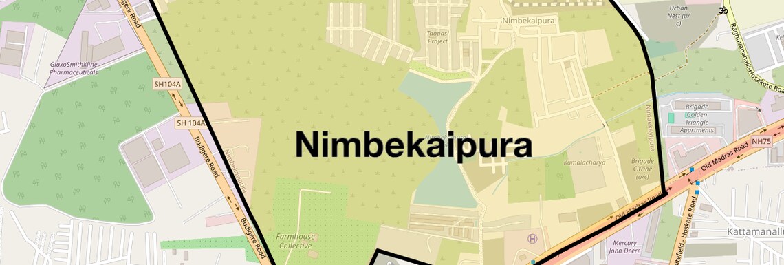 Location Map of Nimbekaipura, Bangalore