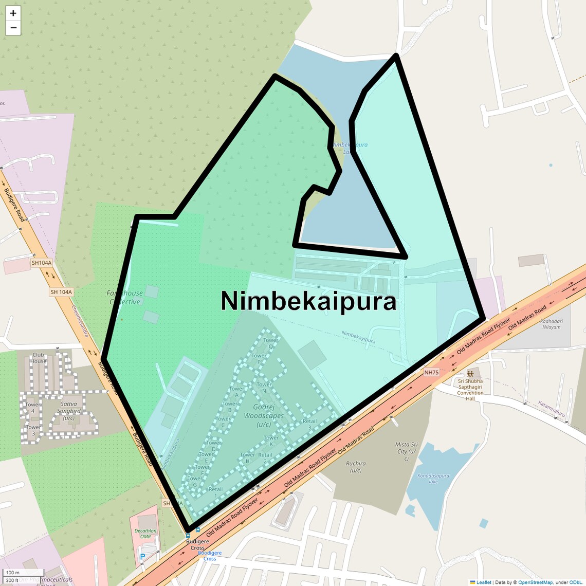 Location Map of Nimbekaipura, Bangalore