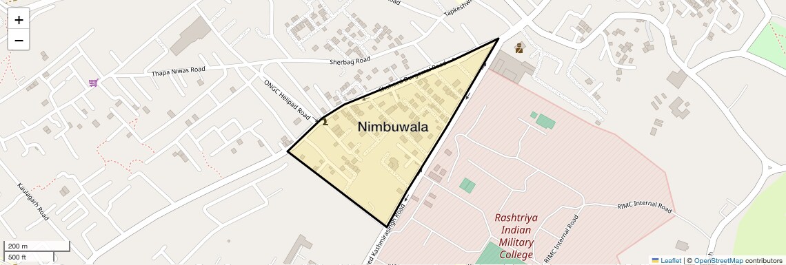 Location Map of Nimbuwala, Dehradun