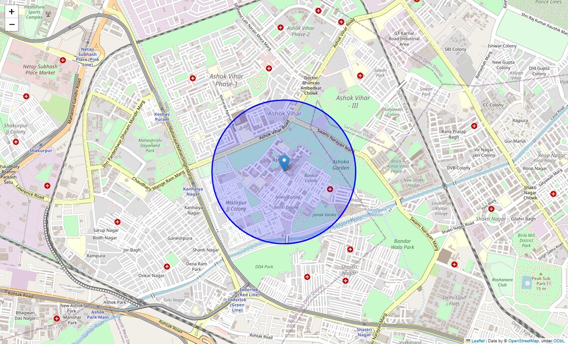 Location Map of Nimri Colony, Delhi