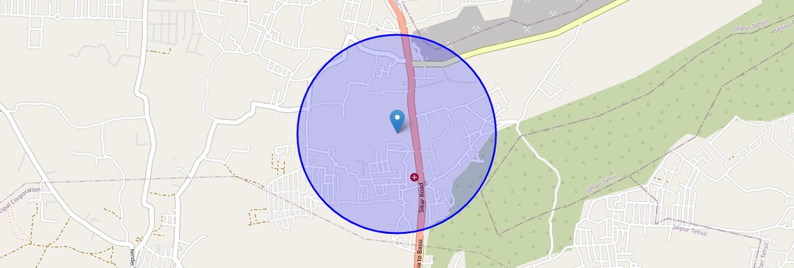 Location Map of Nindar, Jaipur
