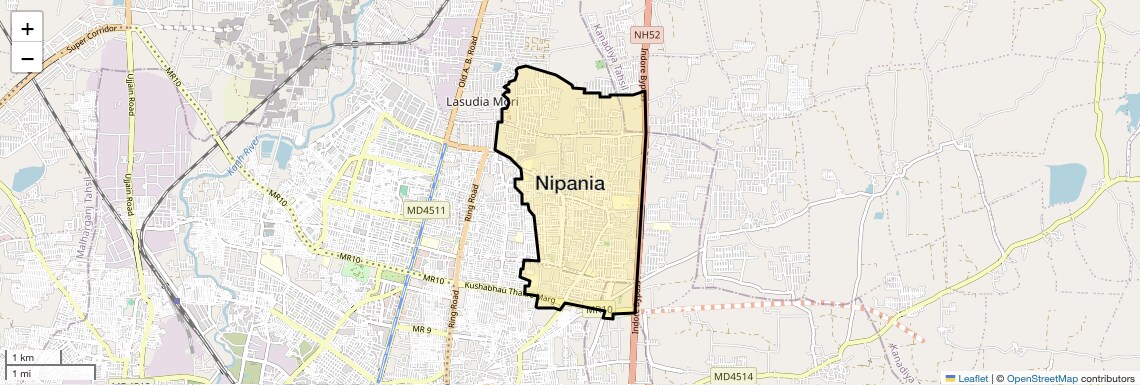 Location Map of Nipania, Indore