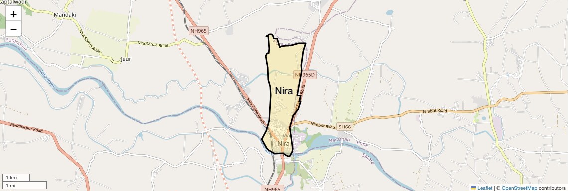 Location Map of Nira, Pune