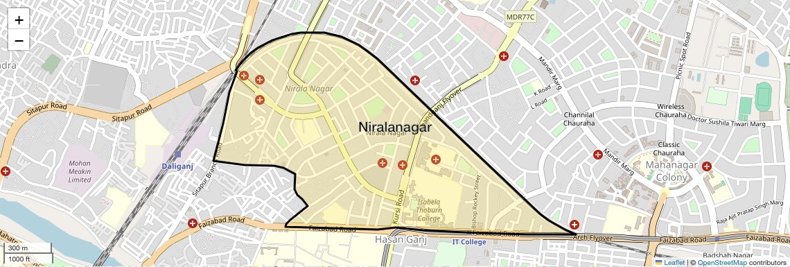Location Map of Niralanagar, Lucknow