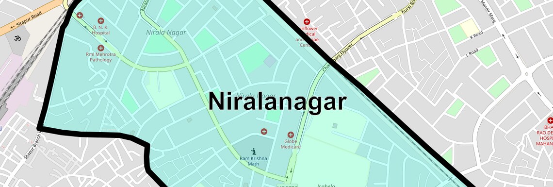 Location Map of Niralanagar, Lucknow