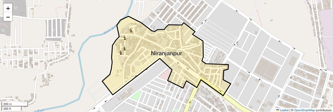 Location Map of Niranjanpur, Indore