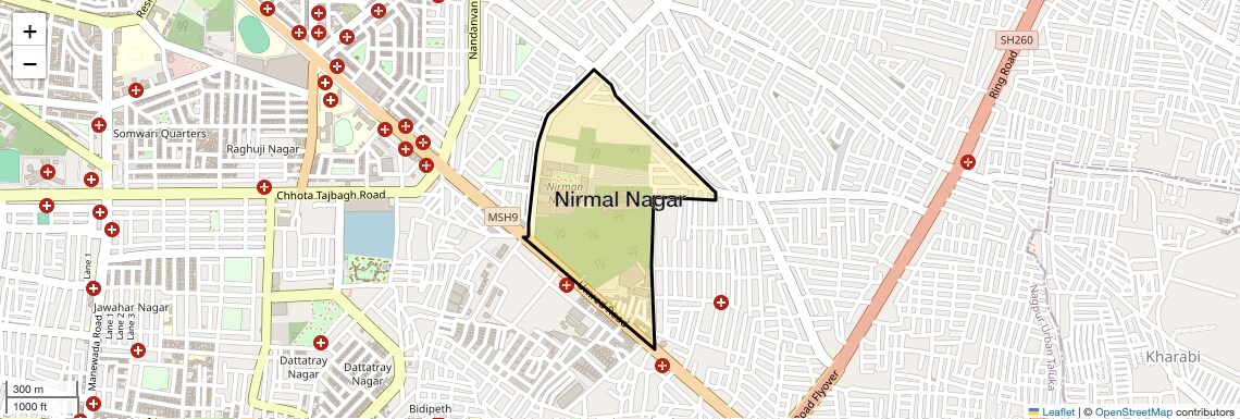 Location Map of Nirmal Nagar, Nagpur