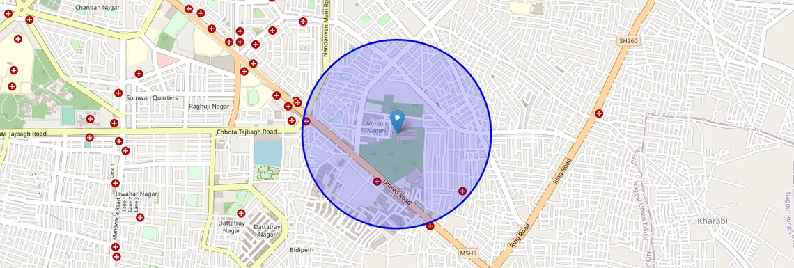 Location Map of Nirmal Nagar, Nagpur