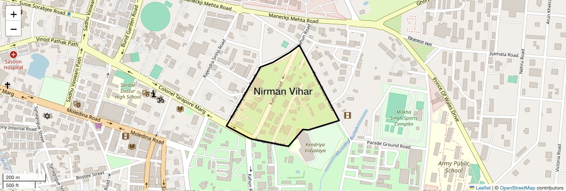 Location Map of Nirman Vihar, Pune