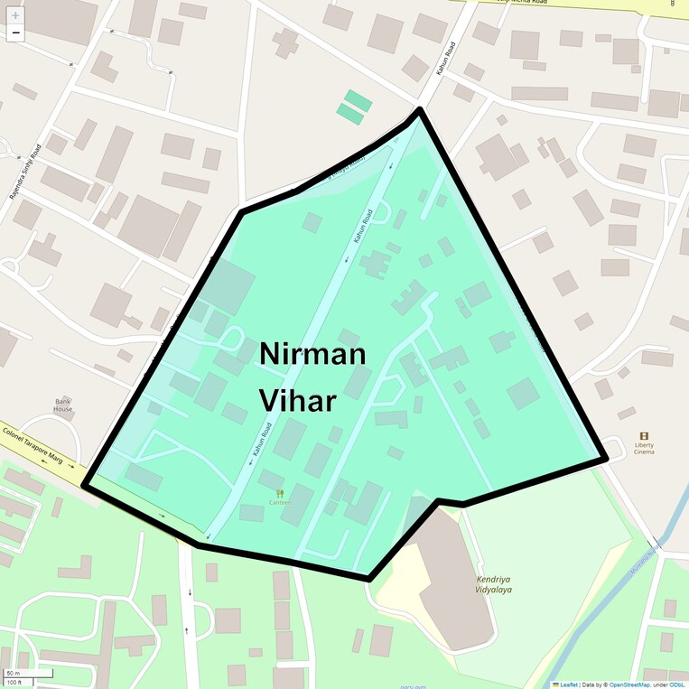 Location Map of Nirman Vihar