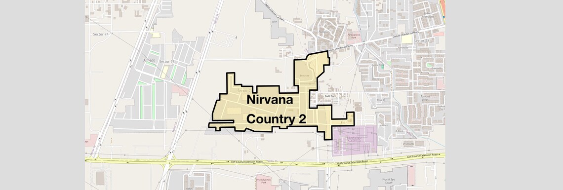 Location Map of Nirvana Country 2, Gurgaon