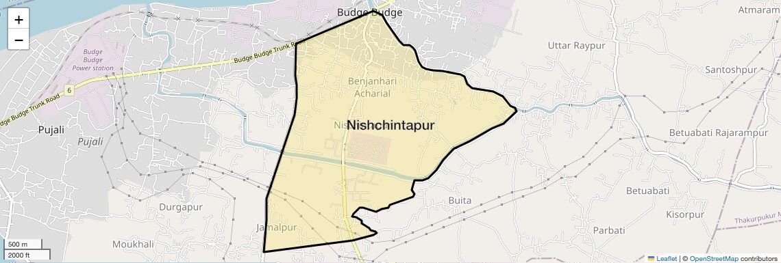 Location Map of Nishchintapur, Kolkata