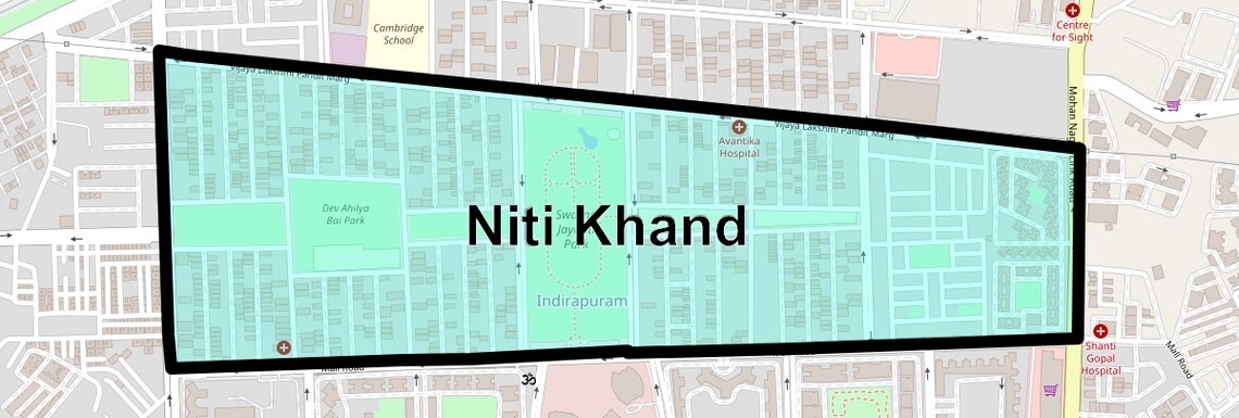 Location Map of Niti Khand, Ghaziabad