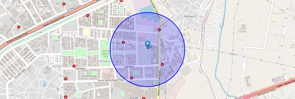 Location Map of Niti Khand III, Ghaziabad