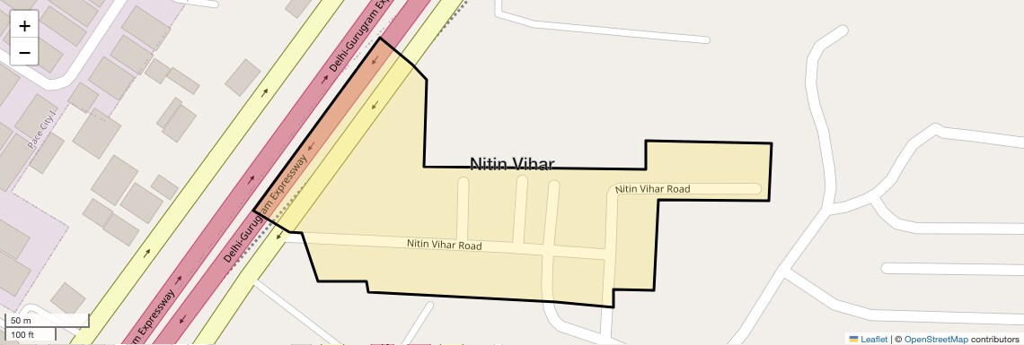 Location Map of Nitin Vihar, Gurgaon