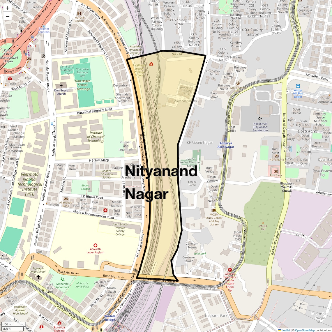 Location Map of Nityanand Nagar, Mumbai