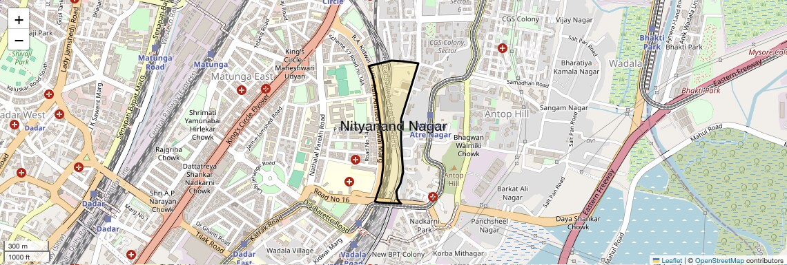 Location Map of Nityanand Nagar, Mumbai