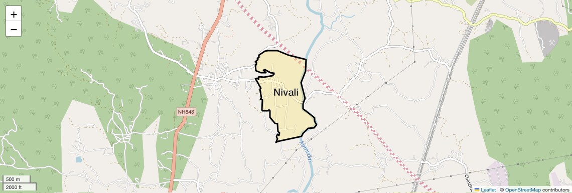 Location Map of Nivali, Thane