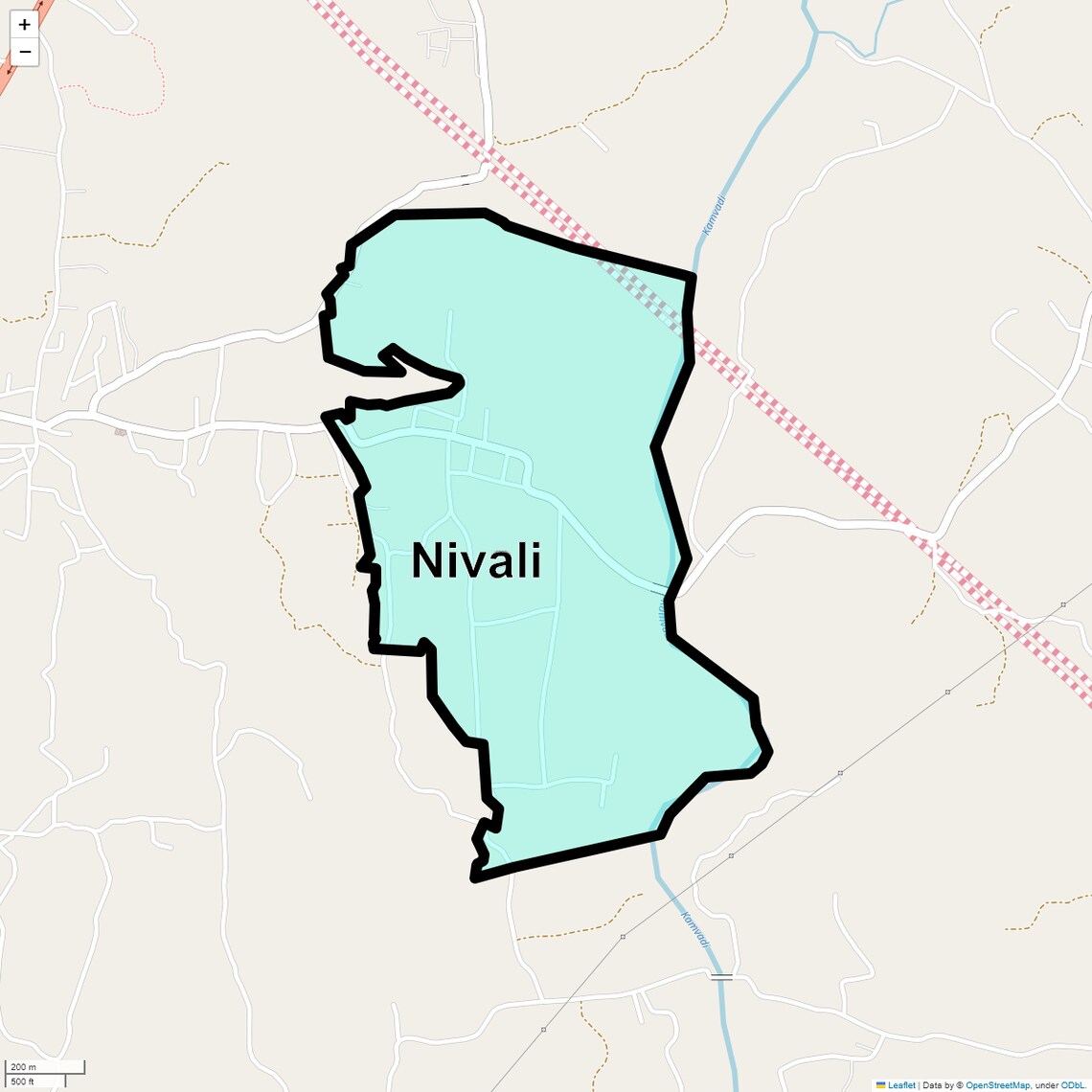 Location Map of Nivali, Thane