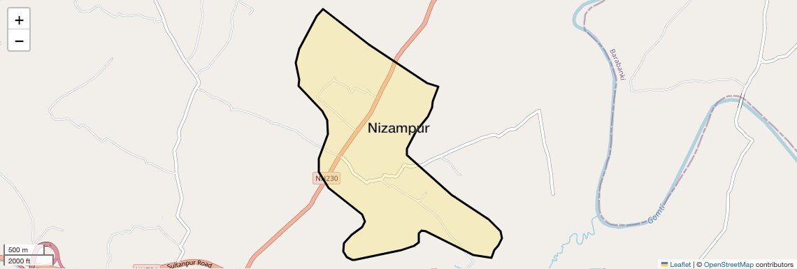 Location Map of Nizampur, Lucknow