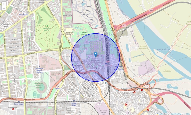 Location Map of Nizamuddin East