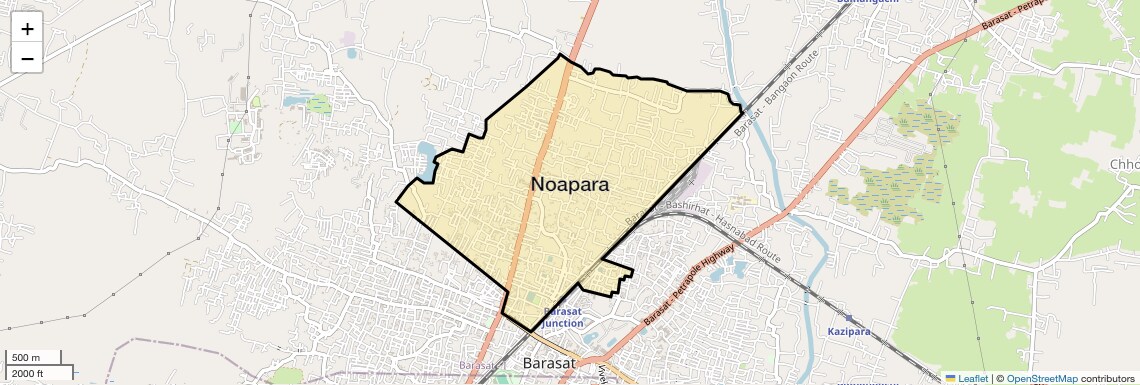 Location Map of Noapara, Kolkata
