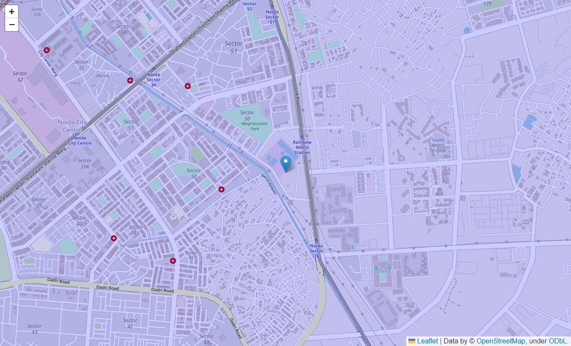 Location Map of Noida Central, Noida
