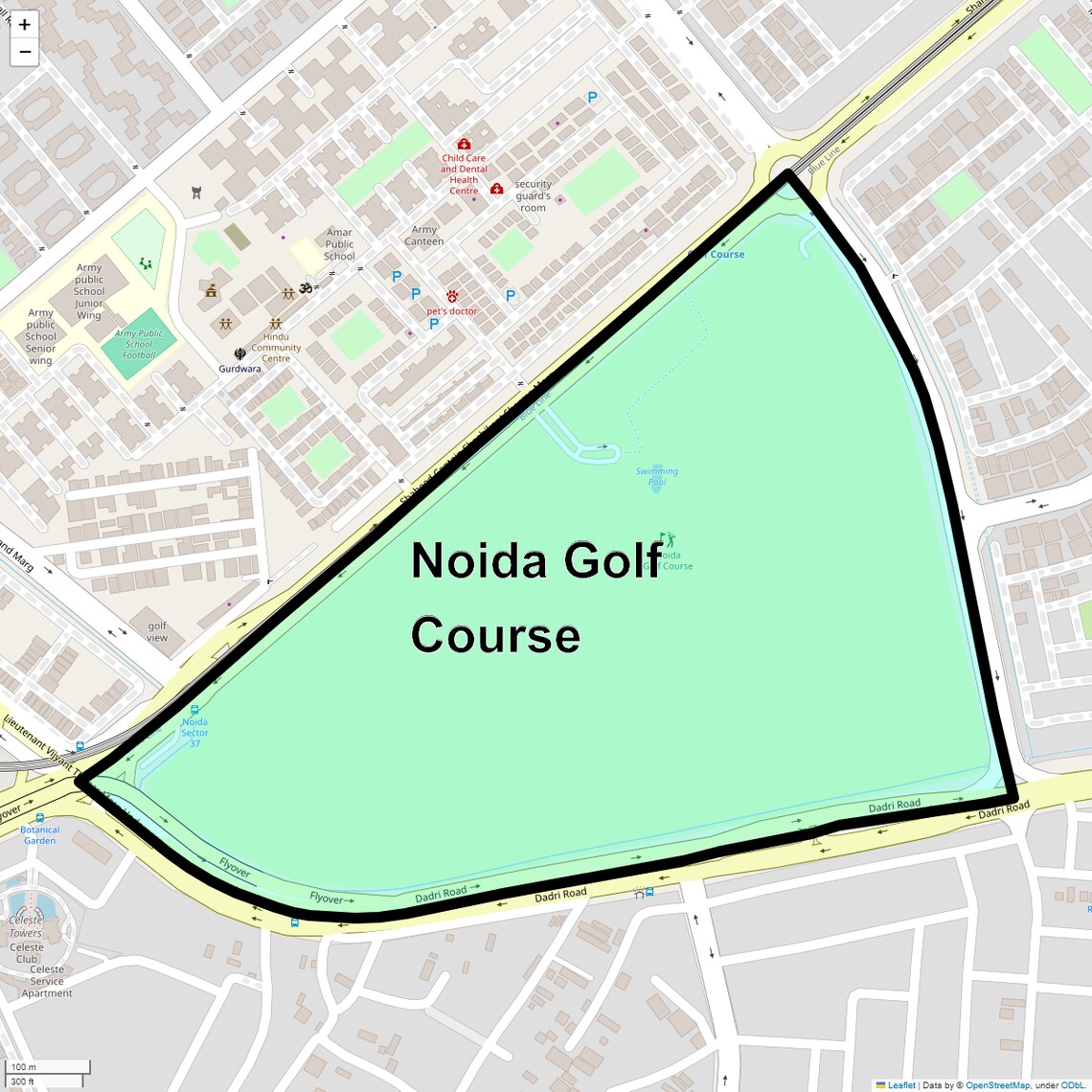 Location Map of Noida Golf Course, Noida