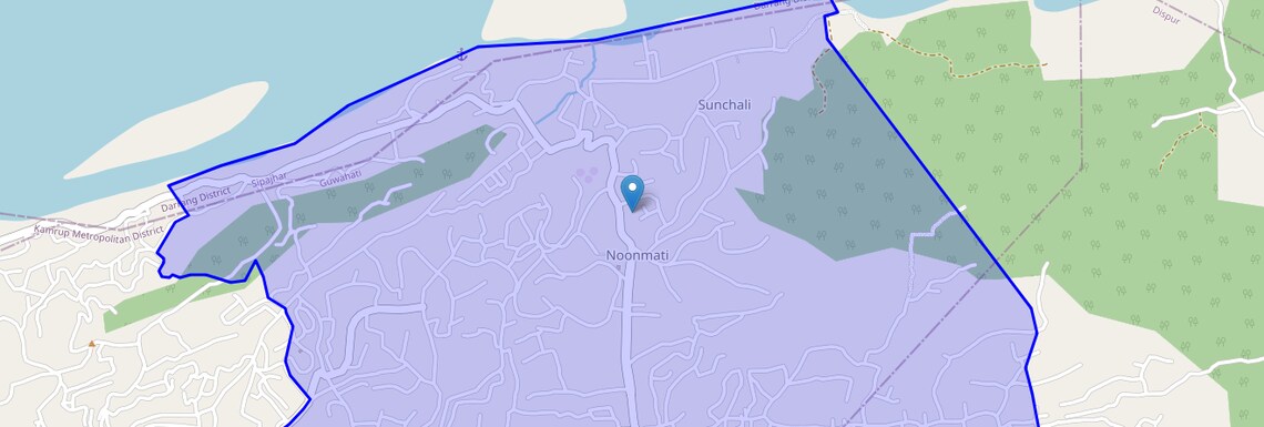 Location Map of Noonmati, Guwahati