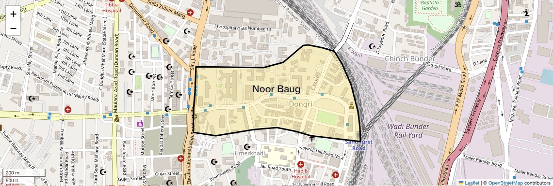 Location Map of Noor Baug, Mumbai