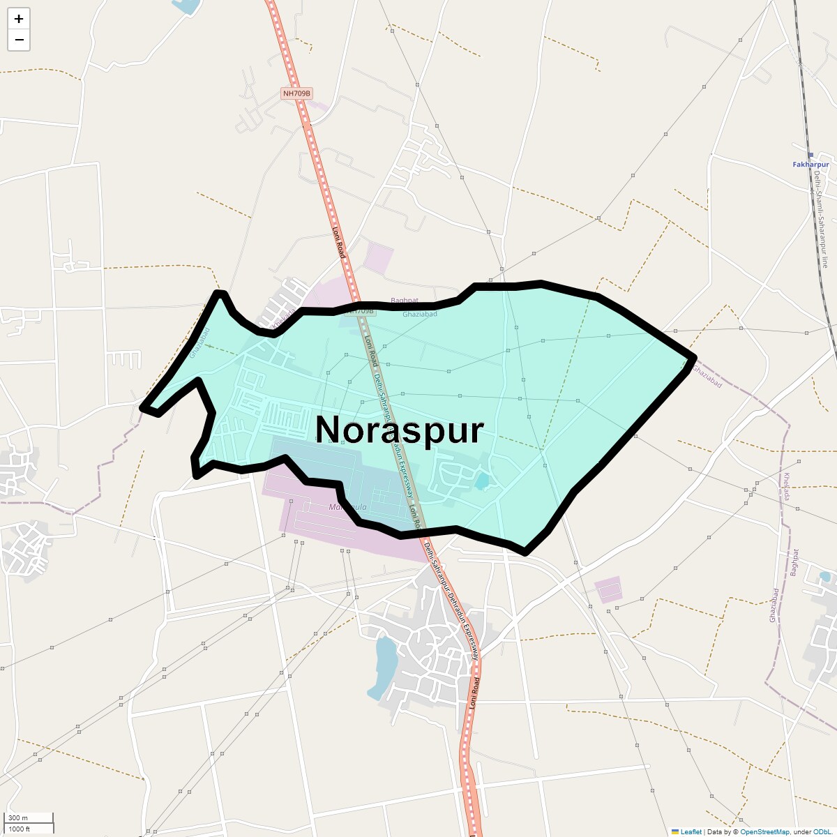 Location Map of Noraspur, Ghaziabad