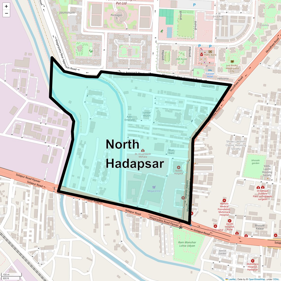 Location Map of North Hadapsar, Pune